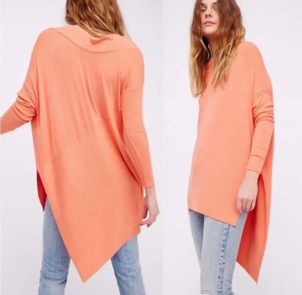 We The Free by Free People Grapevine Tunic Asymmetrical Cowl Neck Top Small boho